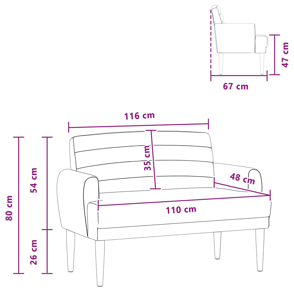 vidaXL Sofa dwuosobowa z guzikowym pikowaniem Czerwone wino tkanina