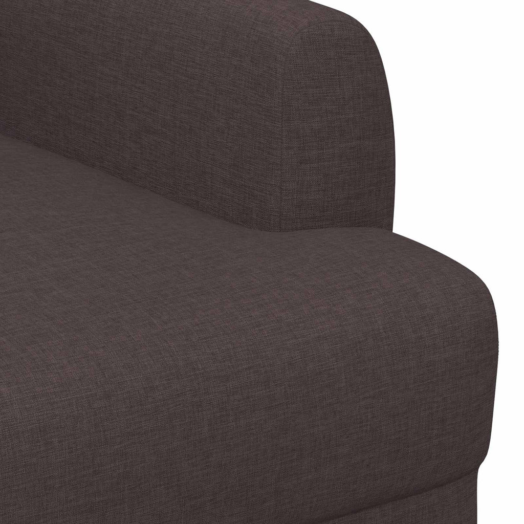 vidaXL Sofa dwuosobowa z guzikowym pikowaniem Ciemny brąz tkanina