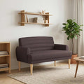 vidaXL Sofa dwuosobowa z guzikowym pikowaniem Ciemny brąz tkanina