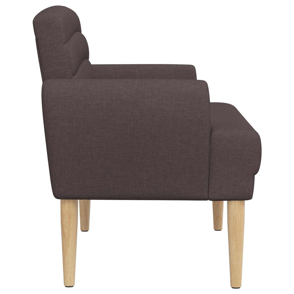 vidaXL Sofa dwuosobowa z guzikowym pikowaniem Ciemny brąz tkanina