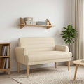 vidaXL Sofa dwuosobowa z guzikowym pikowaniem kremowy 116 x 67 x 80 cm