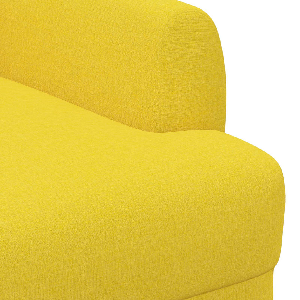 vidaXL Sofa dwuosobowa z guzikowym pikowaniem Jasnożółty tkanina