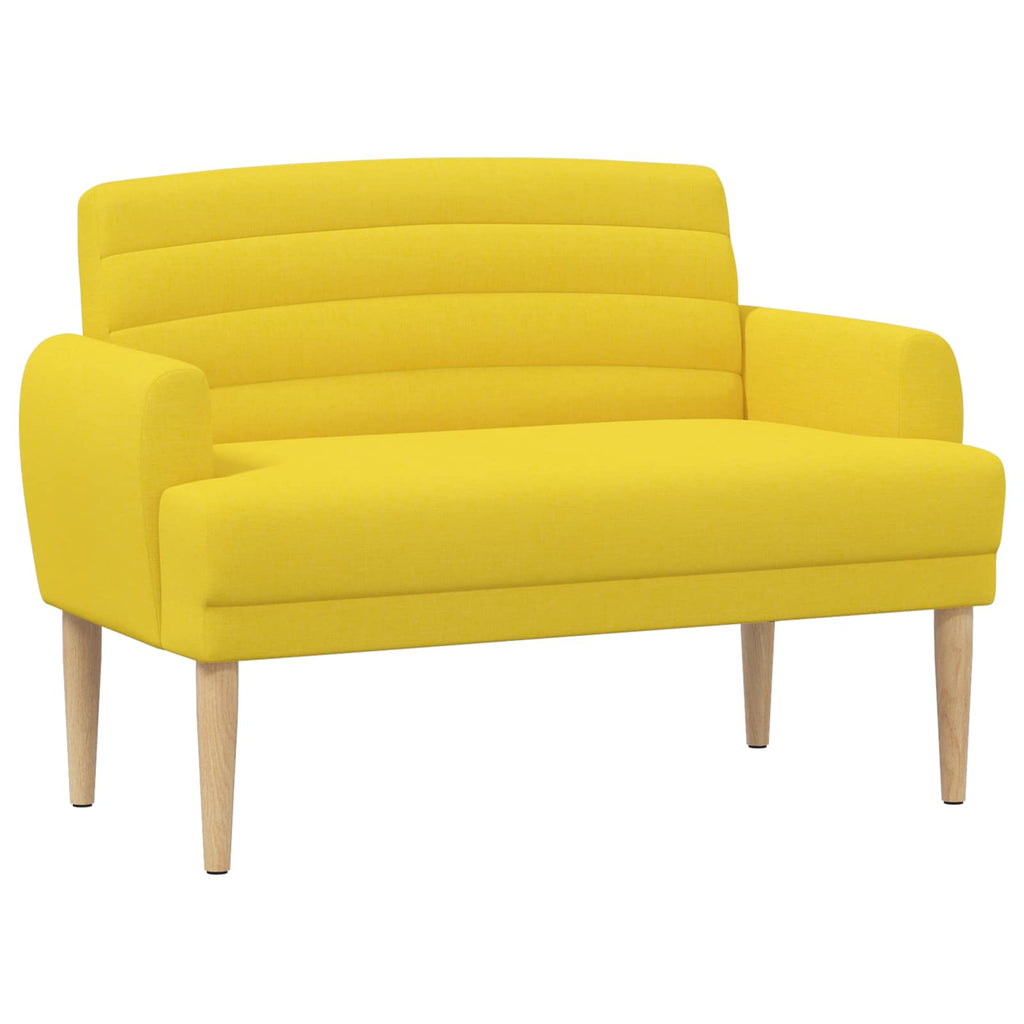 vidaXL Sofa dwuosobowa z guzikowym pikowaniem Jasnożółty tkanina