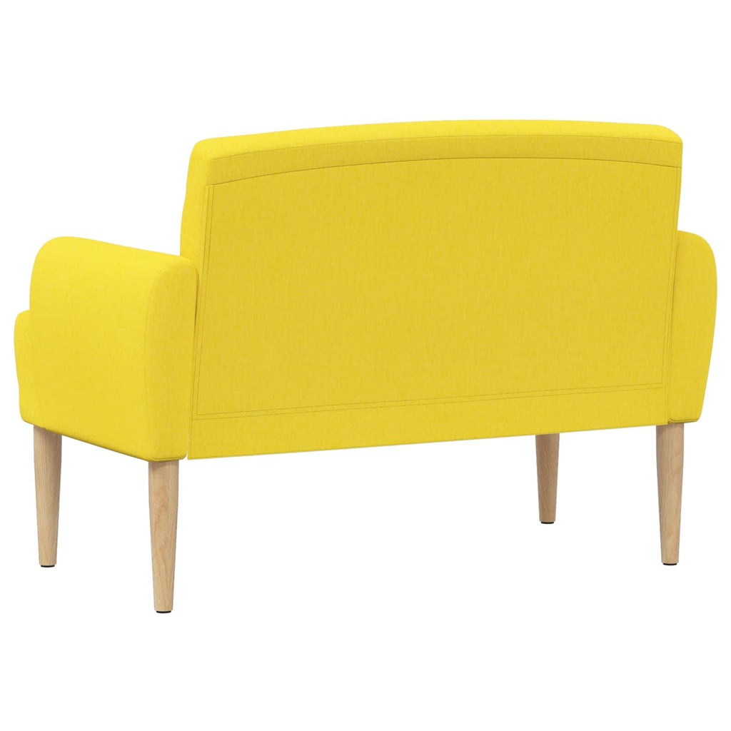 vidaXL Sofa dwuosobowa z guzikowym pikowaniem Jasnożółty tkanina
