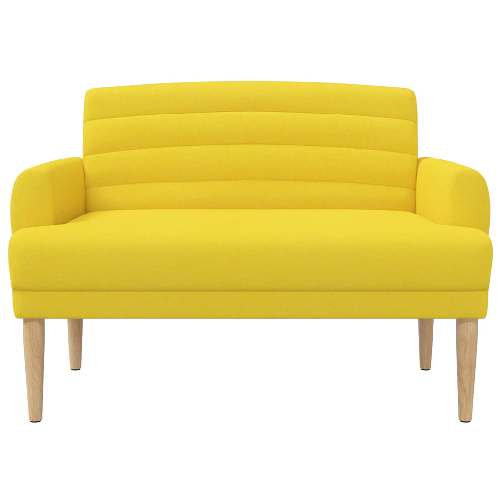 vidaXL Sofa dwuosobowa z guzikowym pikowaniem Jasnożółty tkanina