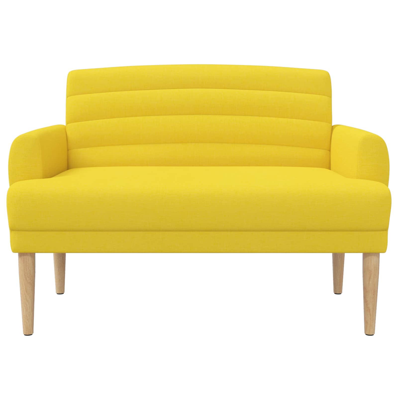 vidaXL Sofa dwuosobowa z guzikowym pikowaniem Jasnożółty tkanina