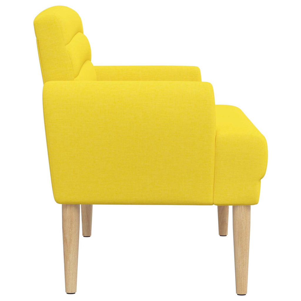 vidaXL Sofa dwuosobowa z guzikowym pikowaniem Jasnożółty tkanina