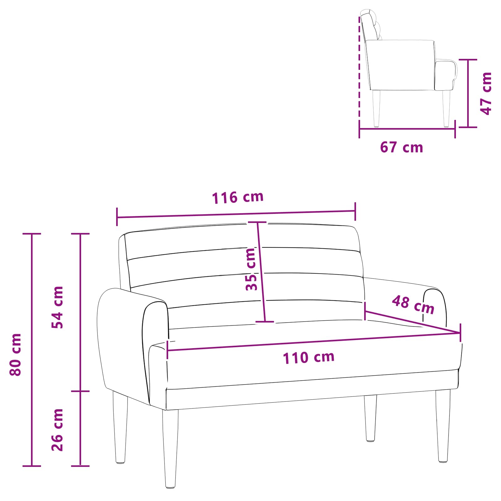 vidaXL Sofa dwuosobowa z guzikowym pikowaniem Jasnożółty tkanina