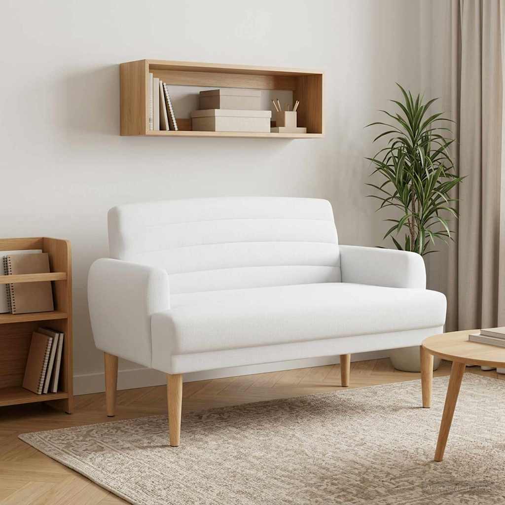 vidaXL Sofa dwuosobowa z guzikowym pikowaniem Biały 116 x 67 x 80 cm