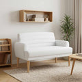 vidaXL Sofa dwuosobowa z guzikowym pikowaniem Biały 116 x 67 x 80 cm