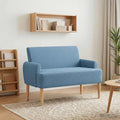 vidaXL Sofa dwuosobowa z guzikowym pikowaniem niebieski