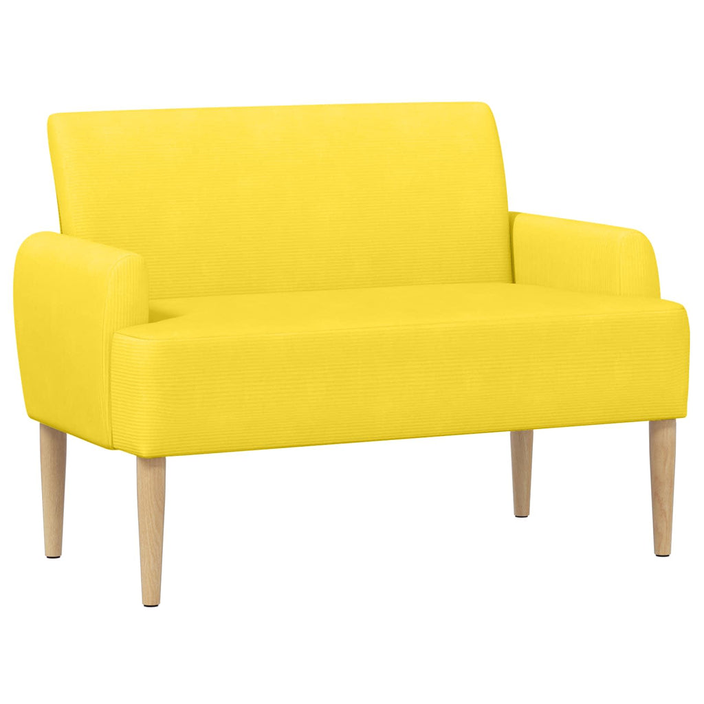 vidaXL Sofa dwuosobowa z guzikowym pikowaniem Jasnożółty