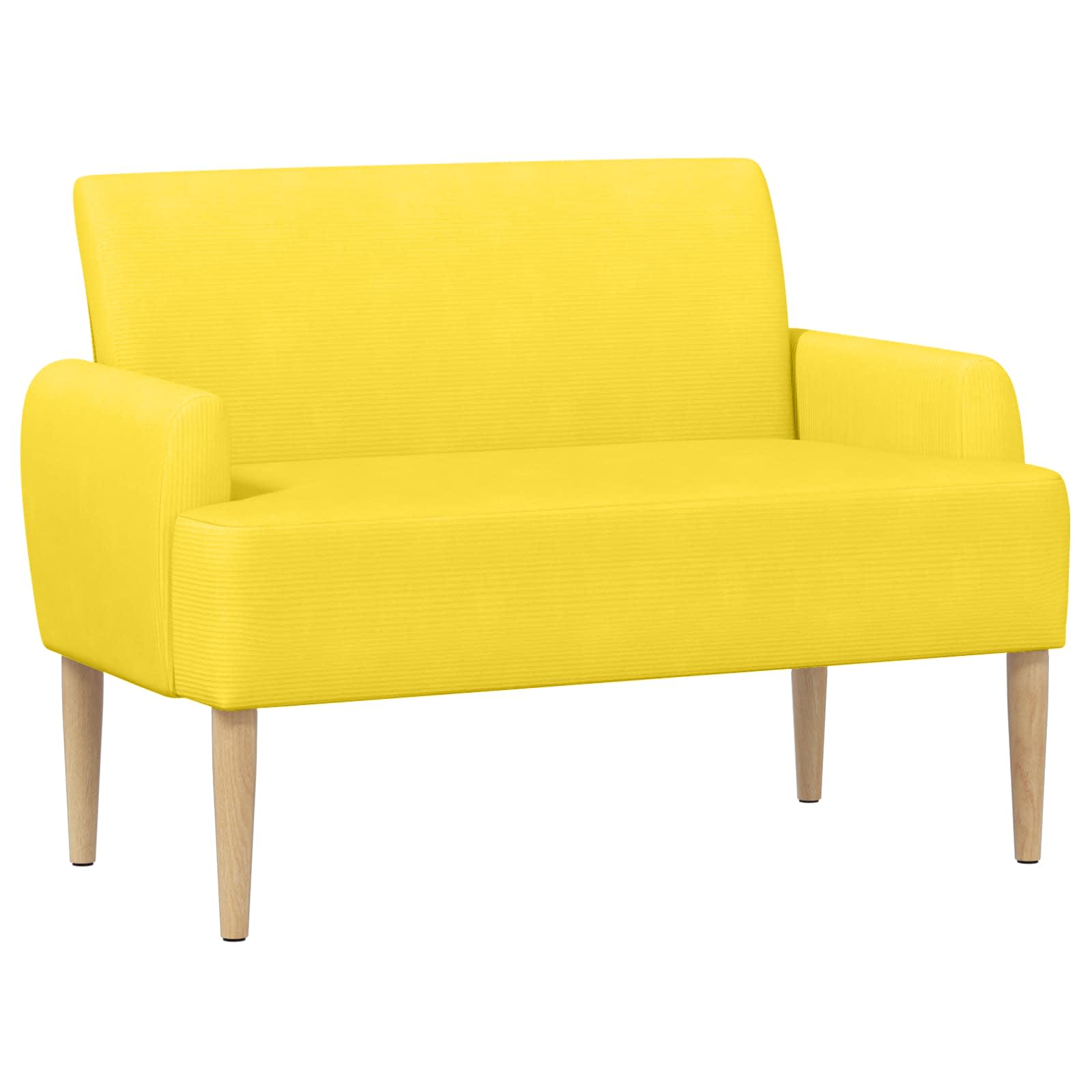 vidaXL Sofa dwuosobowa z guzikowym pikowaniem Jasnożółty