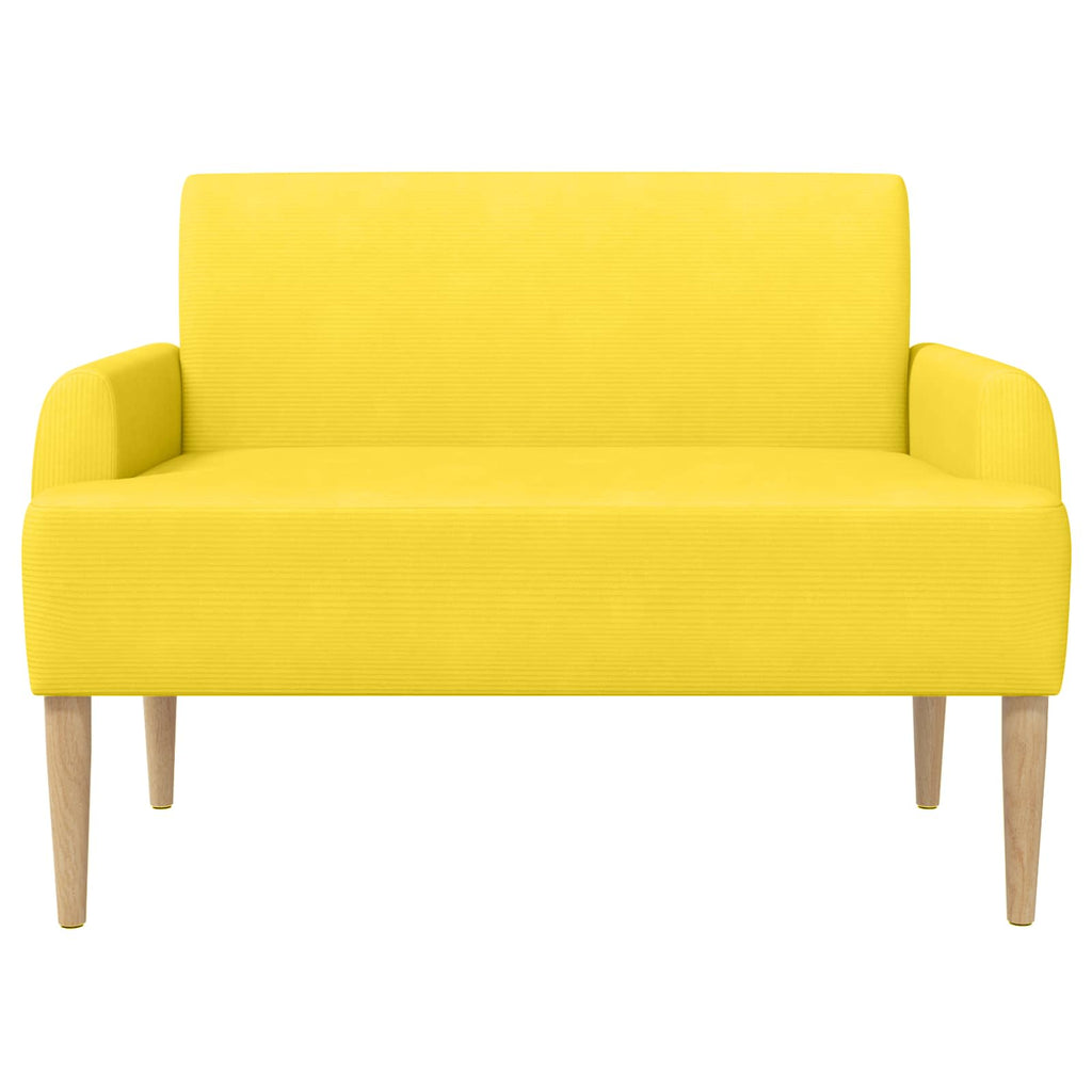 vidaXL Sofa dwuosobowa z guzikowym pikowaniem Jasnożółty