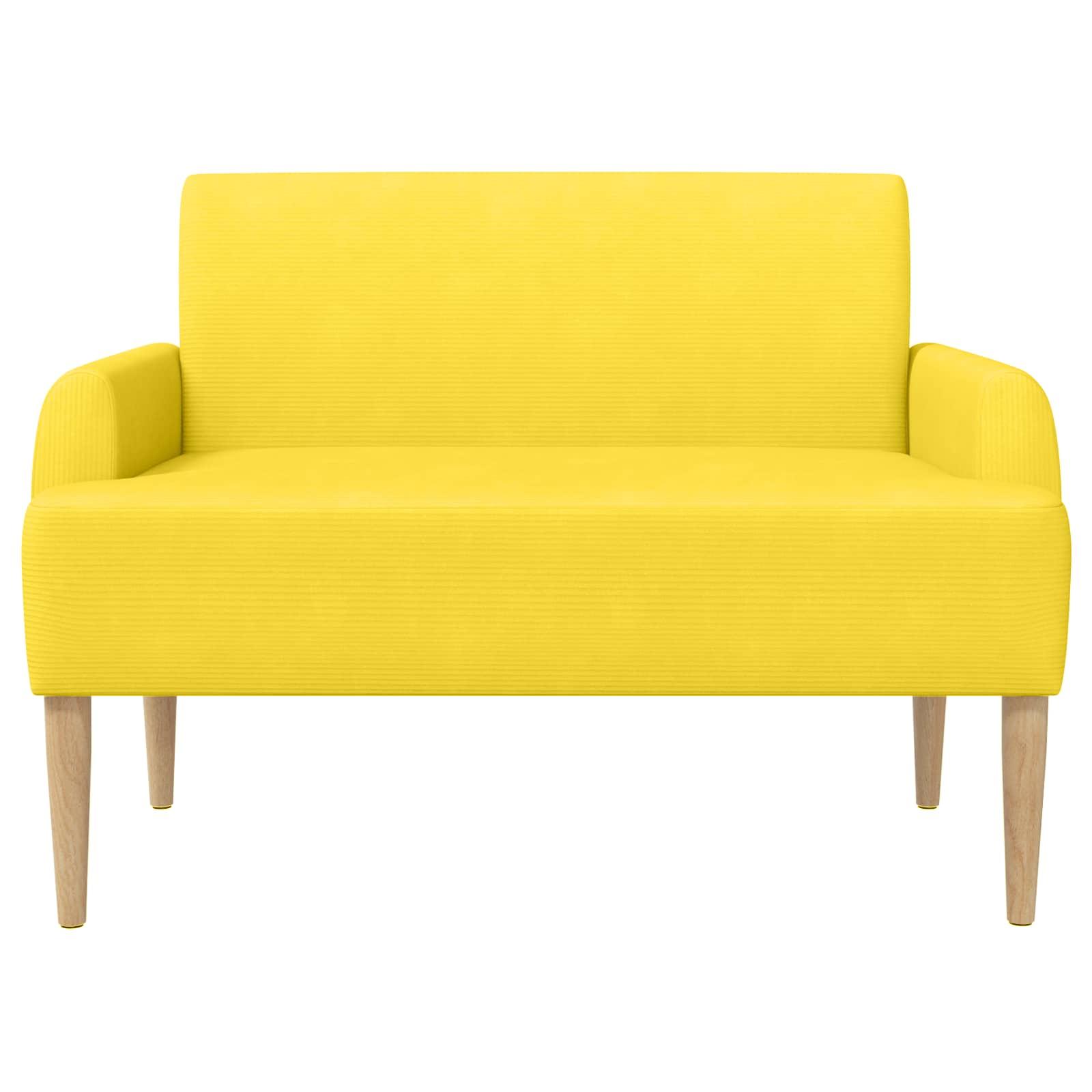 vidaXL Sofa dwuosobowa z guzikowym pikowaniem Jasnożółty