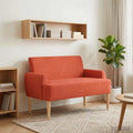 vidaXL Sofa dwuosobowa z guzikowym pikowaniem Czerwono-pomarańczowy