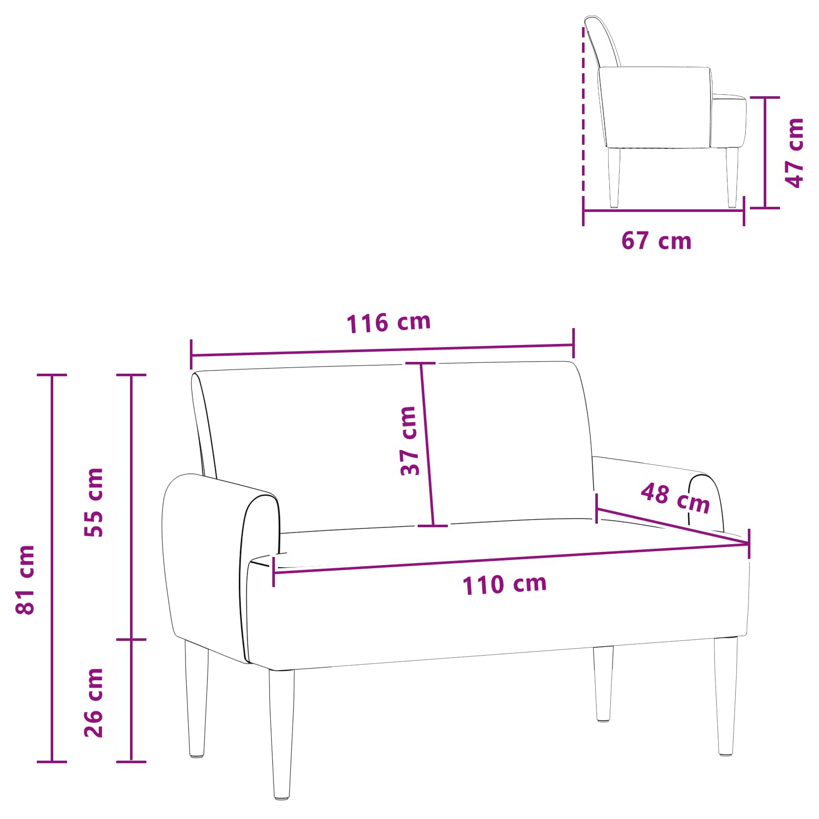 vidaXL Sofa dwuosobowa z guzikowym pikowaniem Czerwono-pomarańczowy