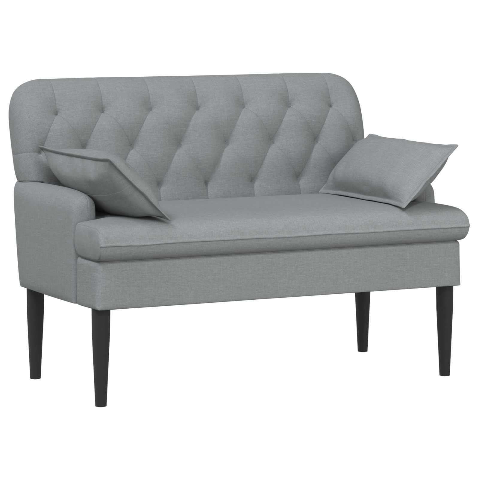 vidaXL Sofa dwuosobowa z guzikowym pikowaniem jasnoszary tkanina