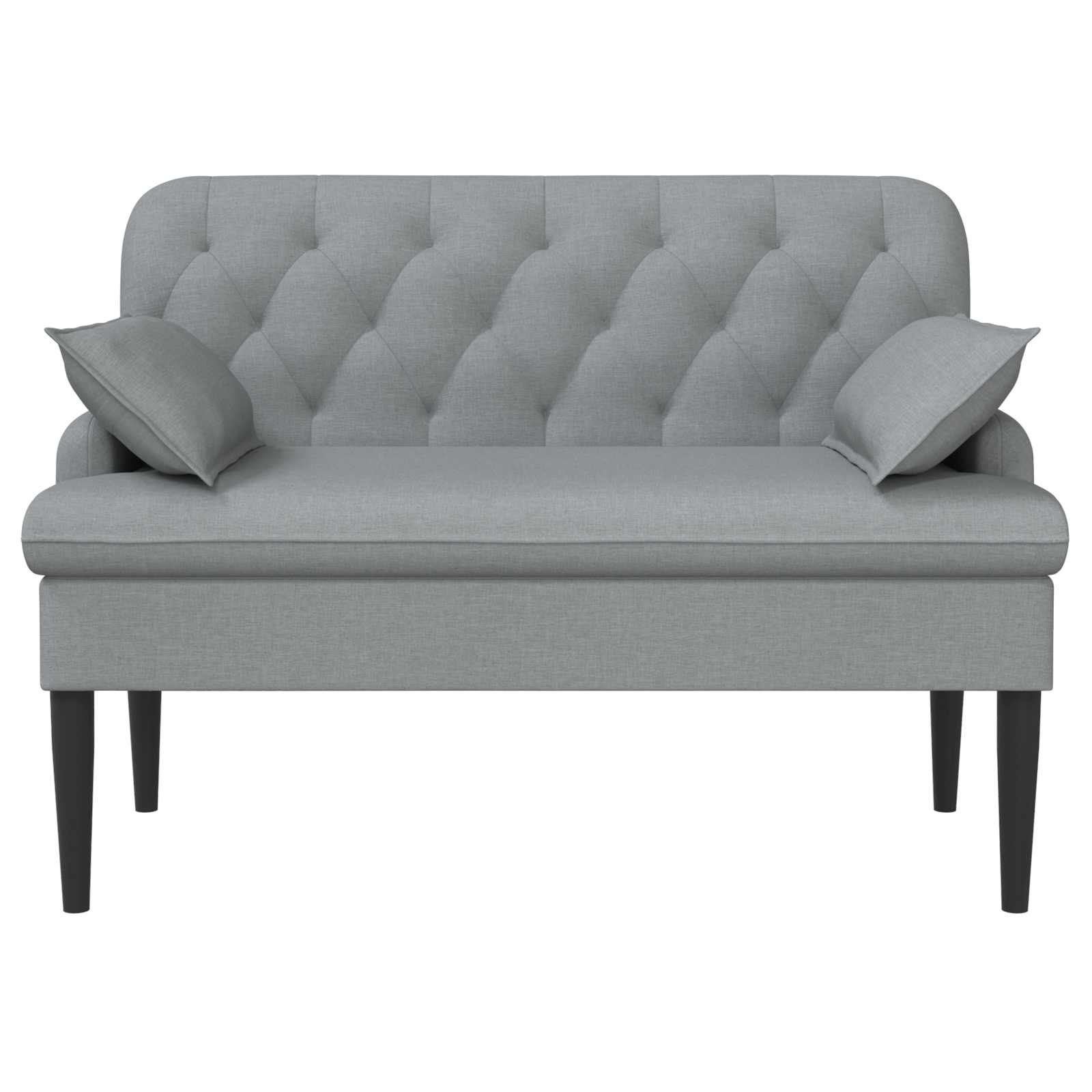 vidaXL Sofa dwuosobowa z guzikowym pikowaniem jasnoszary tkanina
