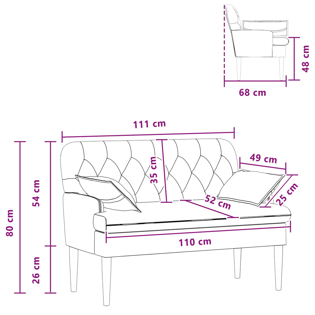 vidaXL Sofa dwuosobowa z guzikowym pikowaniem jasnoszary tkanina