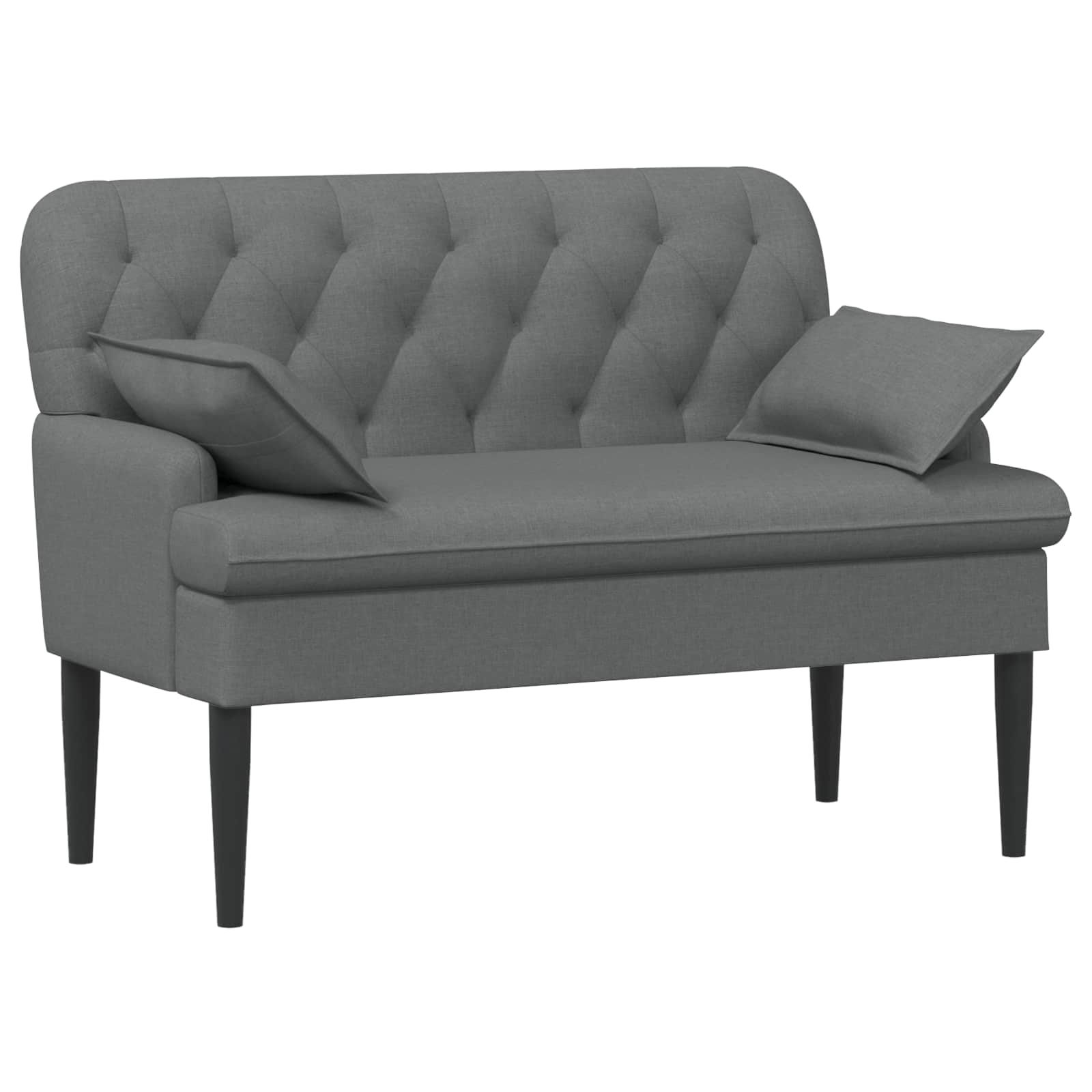 vidaXL Sofa dwuosobowa z guzikowym pikowaniem ciemnoszary tkanina