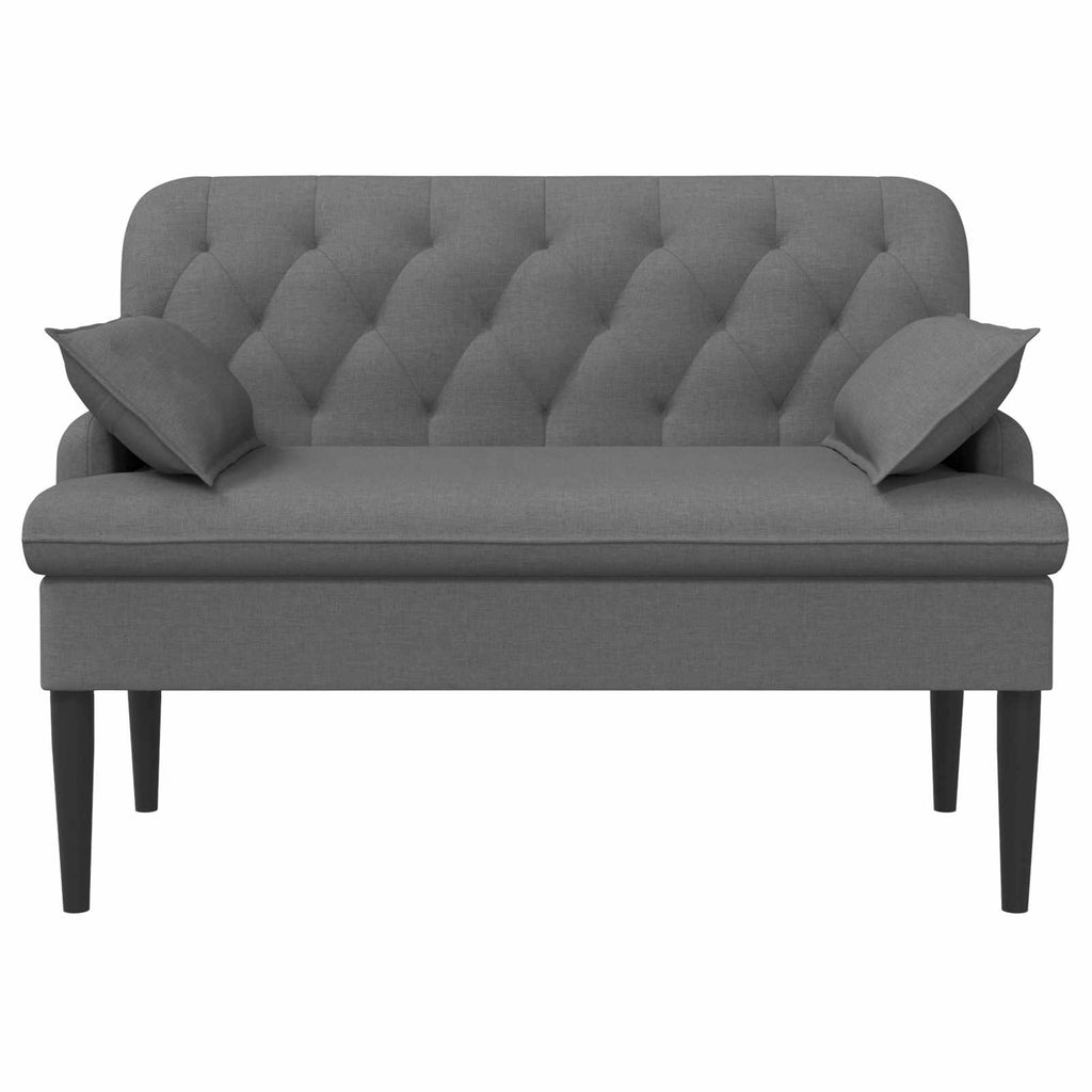 vidaXL Sofa dwuosobowa z guzikowym pikowaniem ciemnoszary tkanina