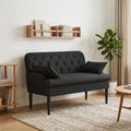 vidaXL Sofa dwuosobowa z guzikowym pikowaniem Czarny 111 x 68 x 80 cm