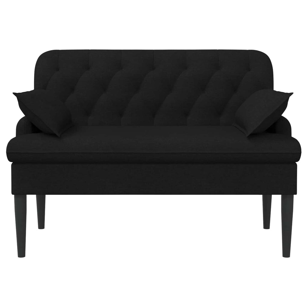 vidaXL Sofa dwuosobowa z guzikowym pikowaniem Czarny 111 x 68 x 80 cm
