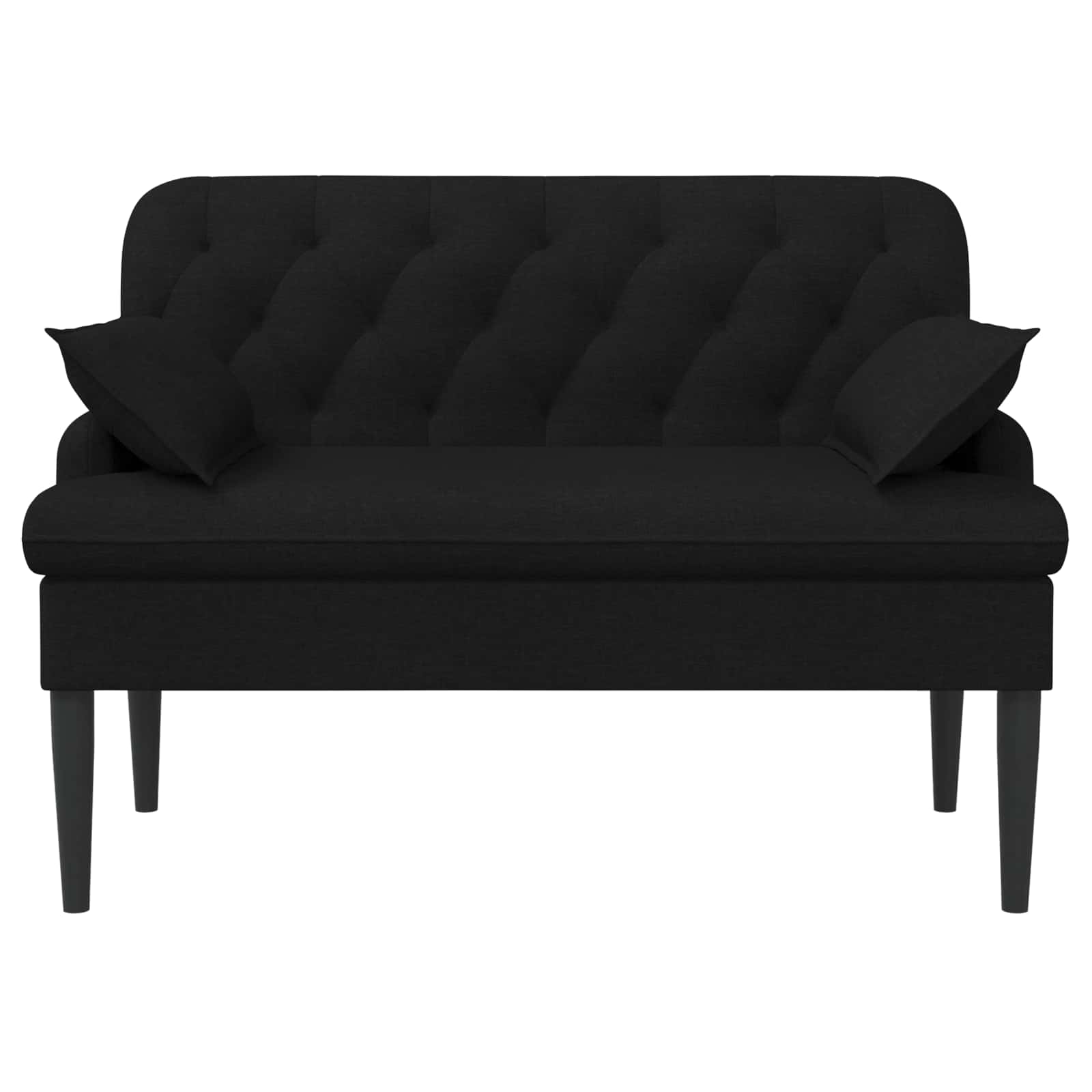vidaXL Sofa dwuosobowa z guzikowym pikowaniem Czarny 111 x 68 x 80 cm