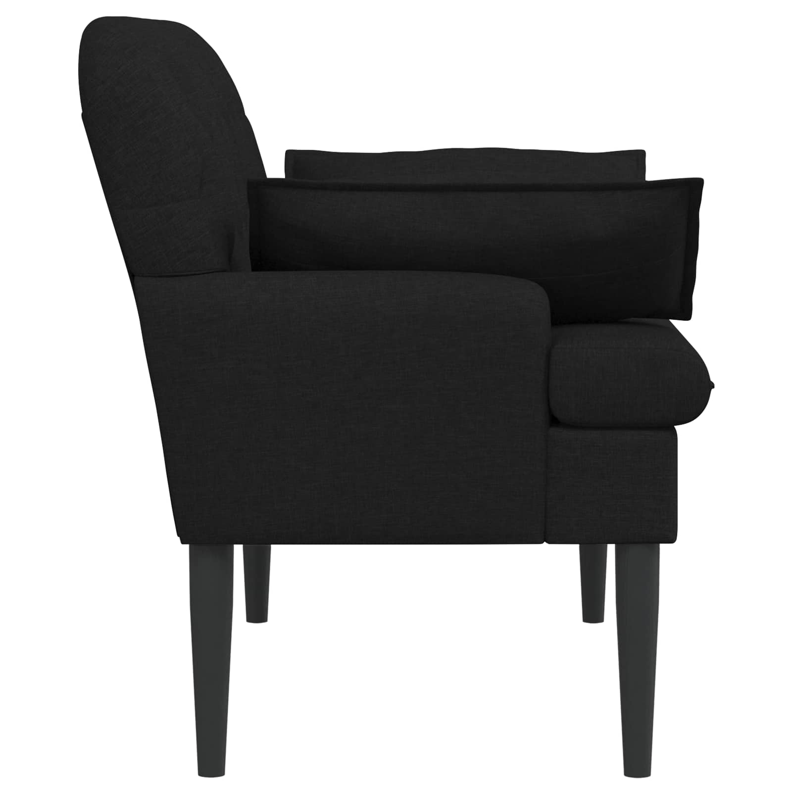 vidaXL Sofa dwuosobowa z guzikowym pikowaniem Czarny 111 x 68 x 80 cm