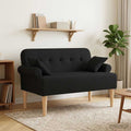 vidaXL Sofa dwuosobowa z guzikowym pikowaniem Czarny 120 x 65 x 79 cm