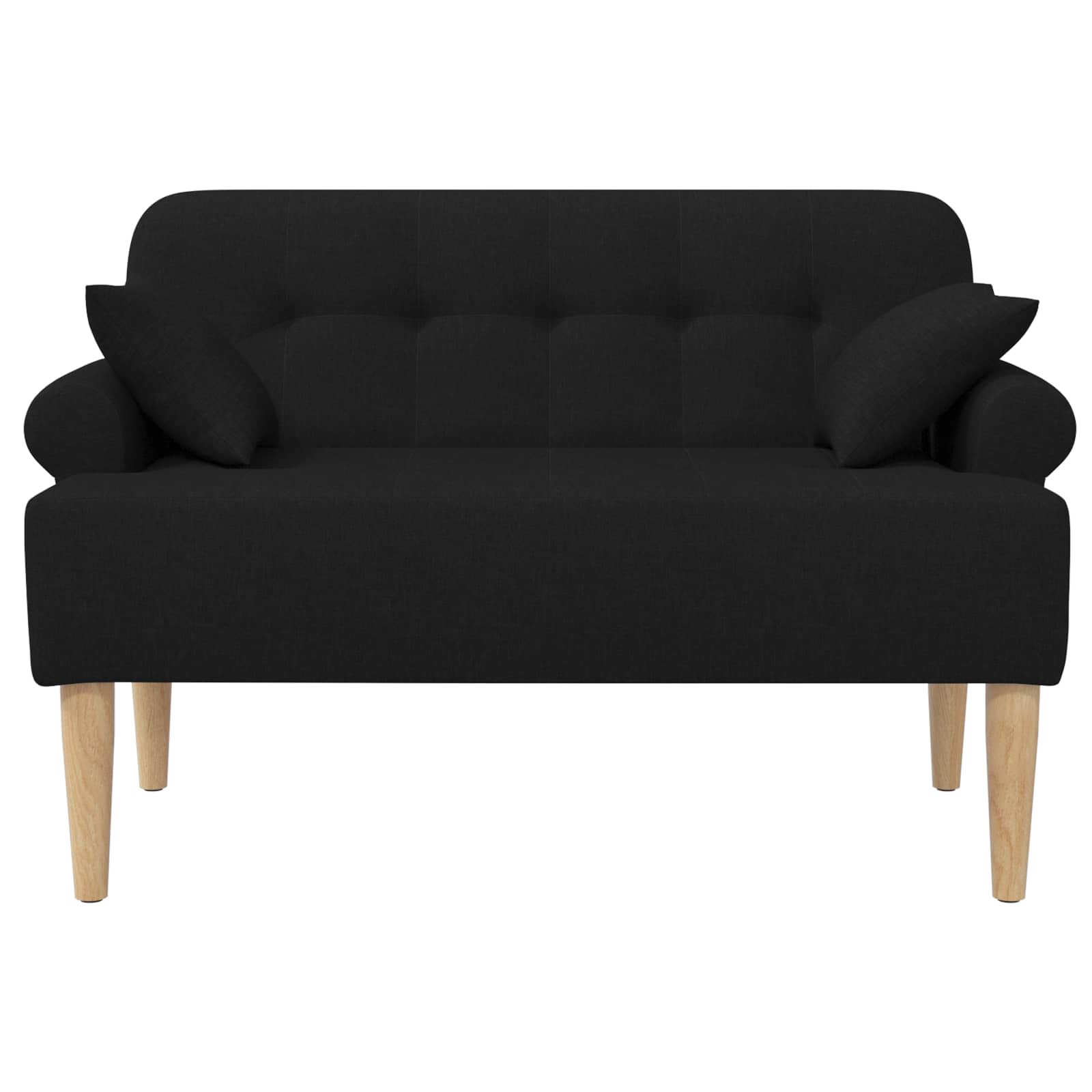 vidaXL Sofa dwuosobowa z guzikowym pikowaniem Czarny 120 x 65 x 79 cm