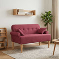 vidaXL Sofa dwuosobowa z guzikowym pikowaniem Czerwone wino tkanina