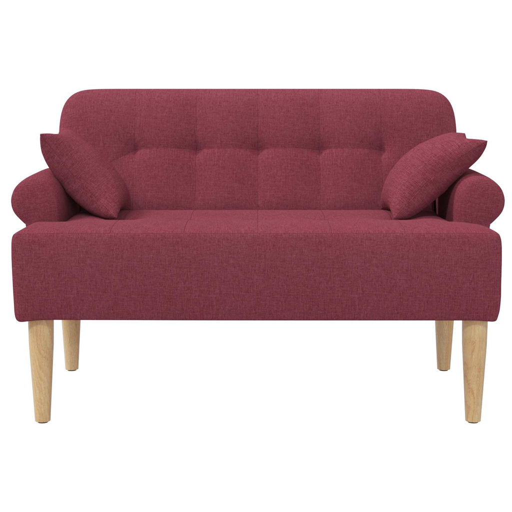 vidaXL Sofa dwuosobowa z guzikowym pikowaniem Czerwone wino tkanina