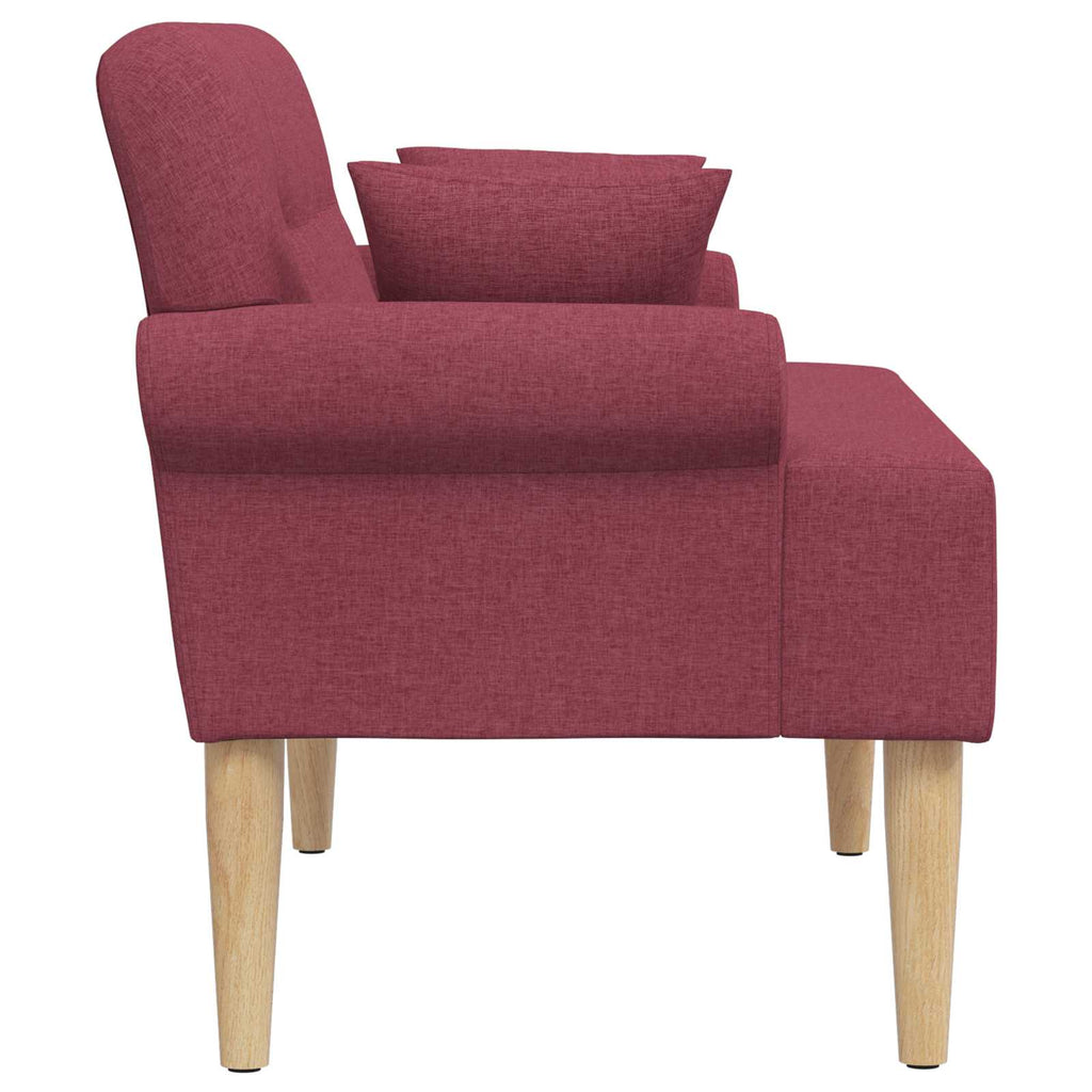 vidaXL Sofa dwuosobowa z guzikowym pikowaniem Czerwone wino tkanina
