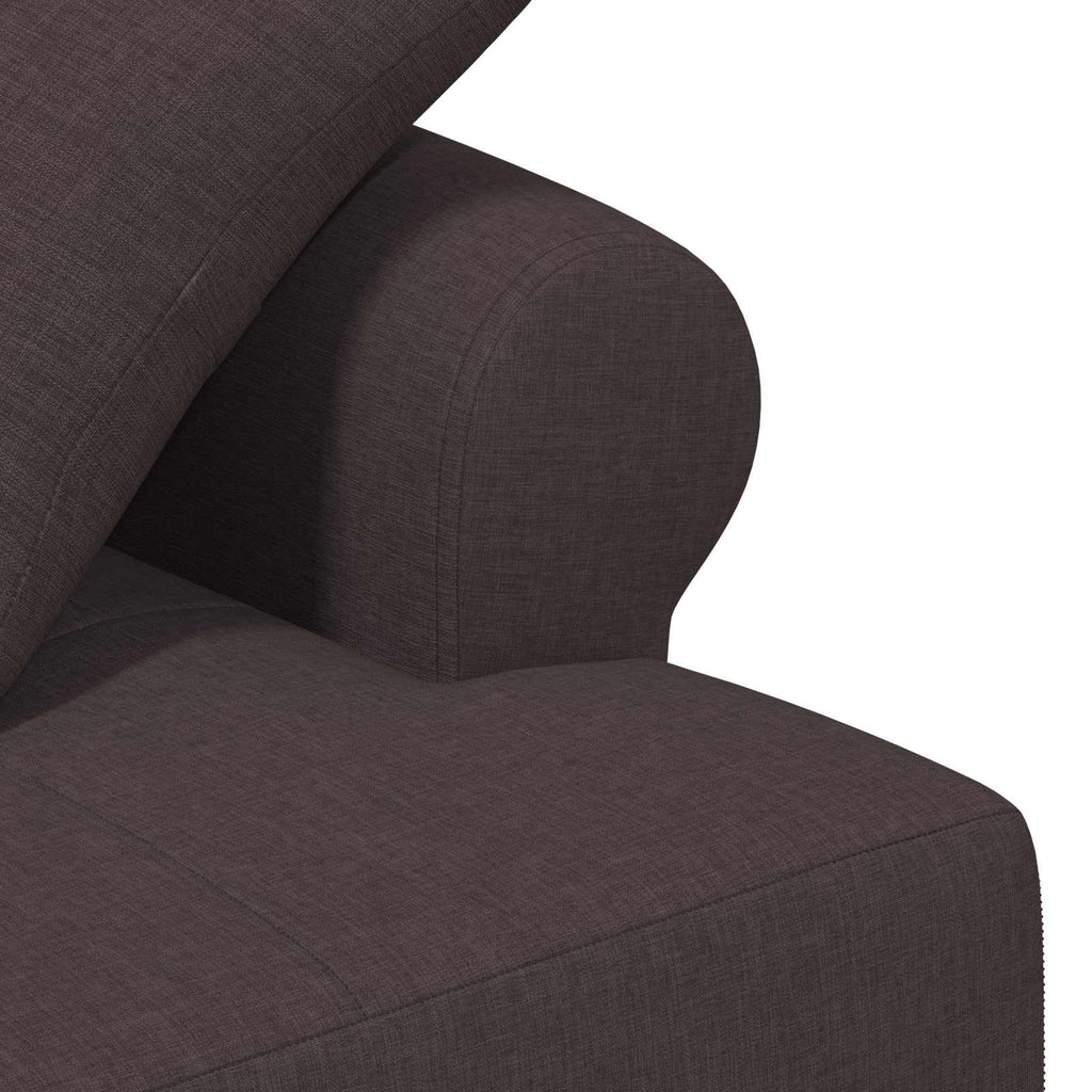 vidaXL Sofa dwuosobowa z guzikowym pikowaniem Ciemny brąz tkanina