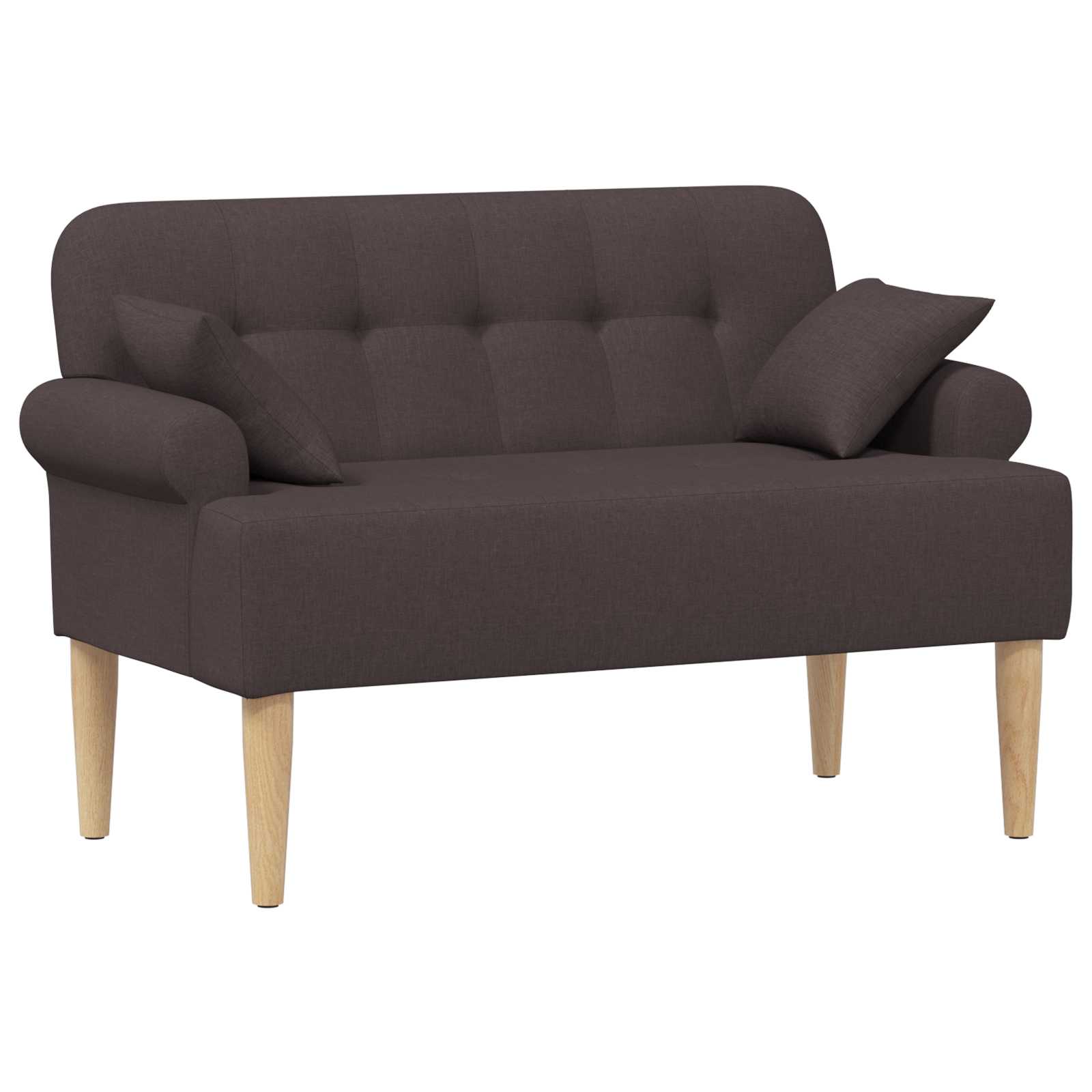 vidaXL Sofa dwuosobowa z guzikowym pikowaniem Ciemny brąz tkanina