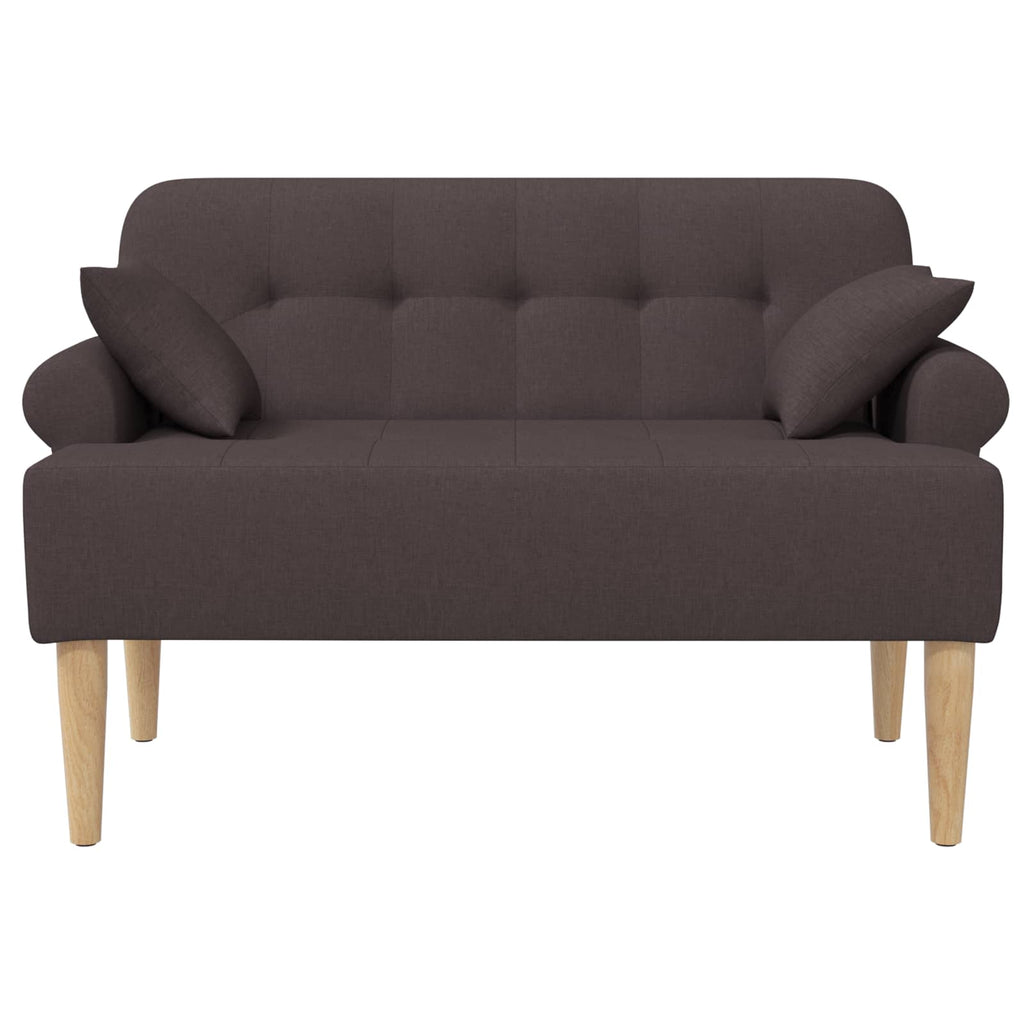 vidaXL Sofa dwuosobowa z guzikowym pikowaniem Ciemny brąz tkanina