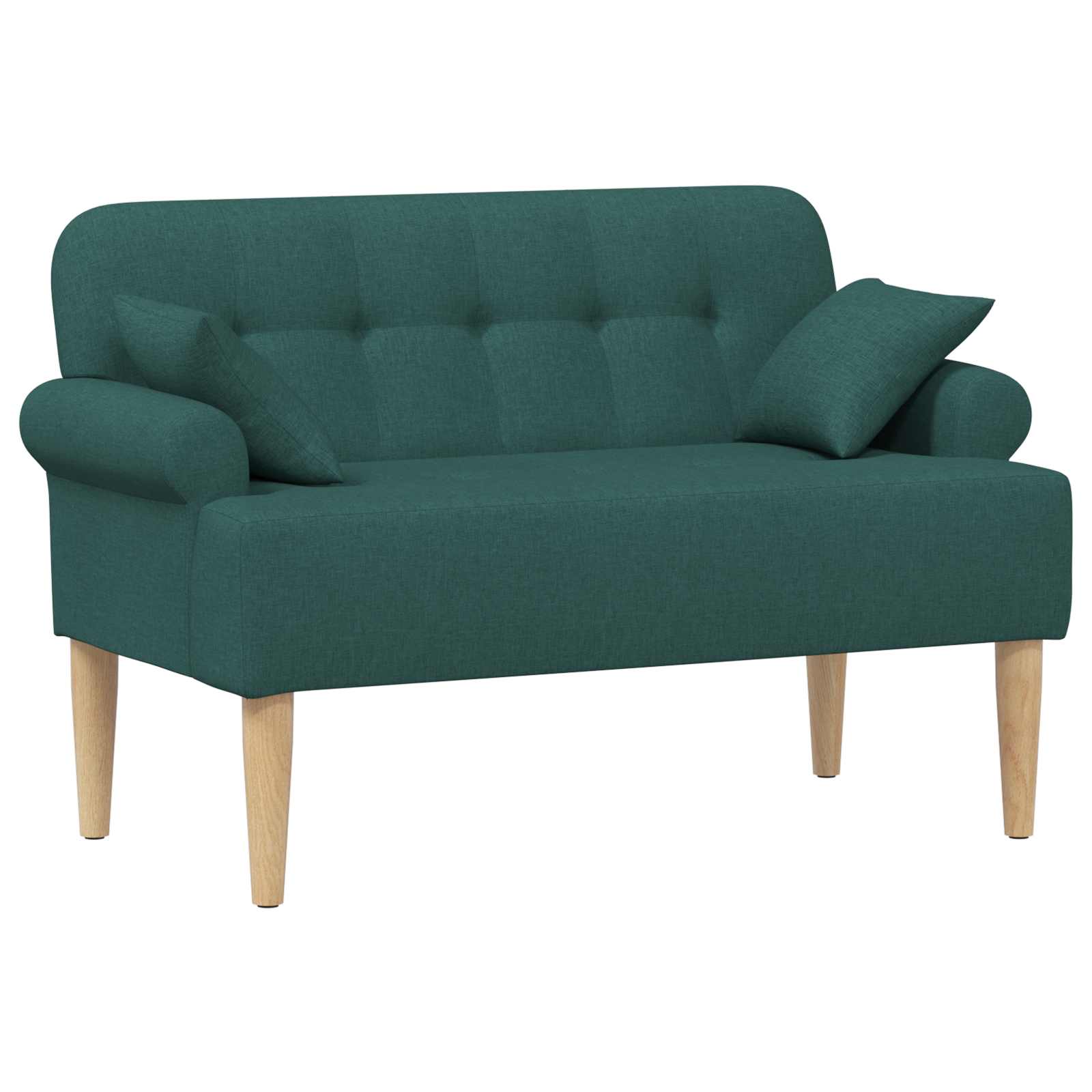 vidaXL Sofa dwuosobowa z guzikowym pikowaniem Ciemnozielony tkanina