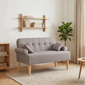 vidaXL Sofa dwuosobowa z guzikowym pikowaniem Ciemnoszary tkanina
