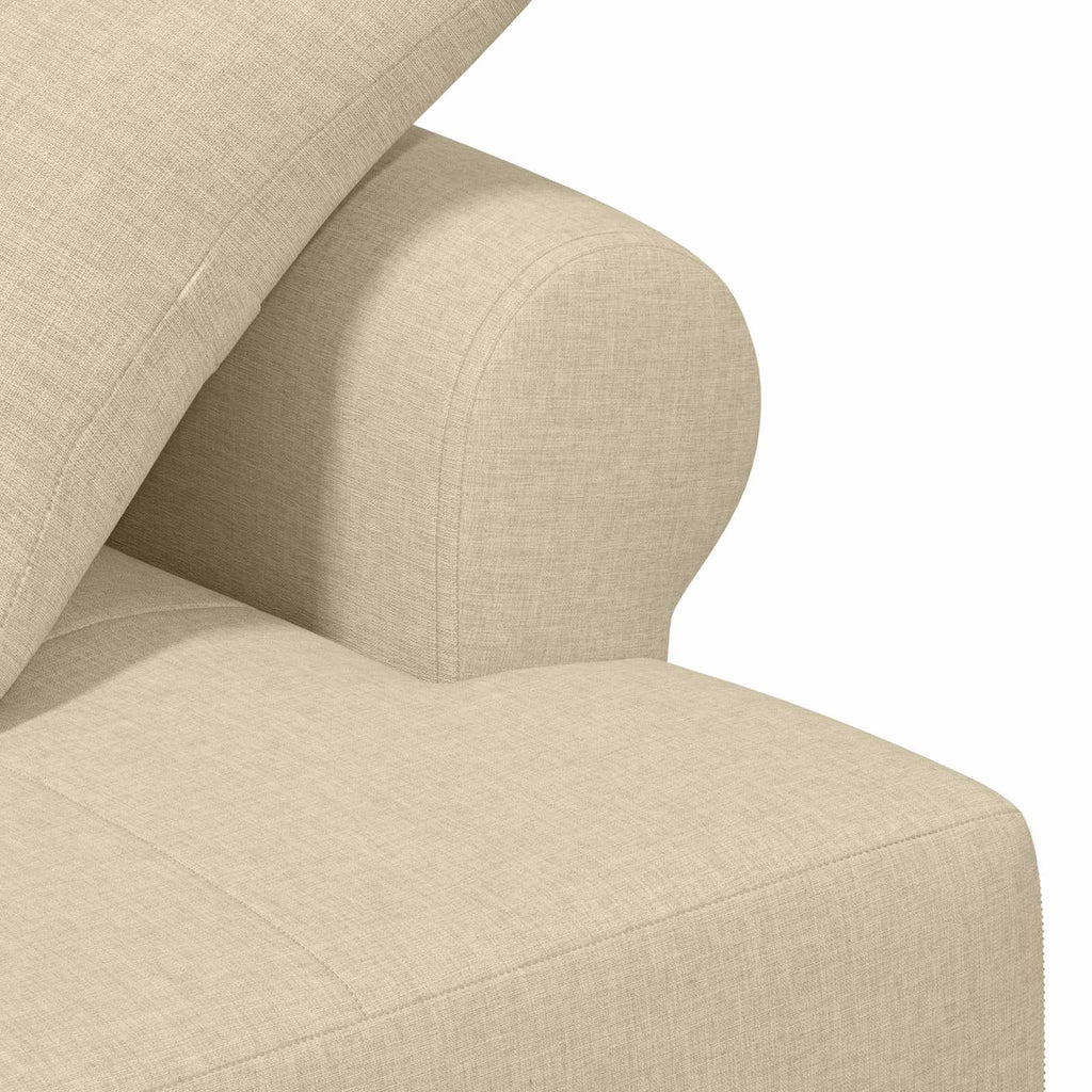 vidaXL Sofa dwuosobowa z guzikowym pikowaniem kremowy 120 x 65 x 79 cm