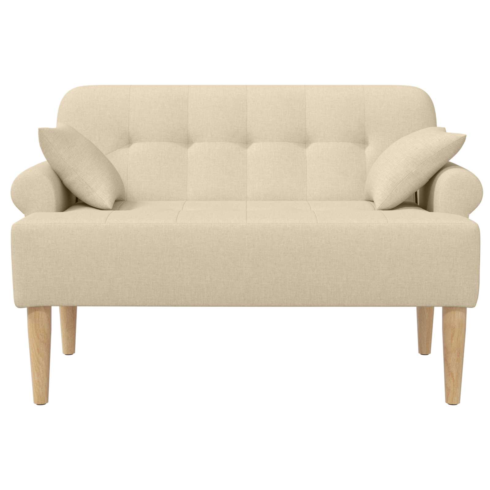 vidaXL Sofa dwuosobowa z guzikowym pikowaniem kremowy 120 x 65 x 79 cm