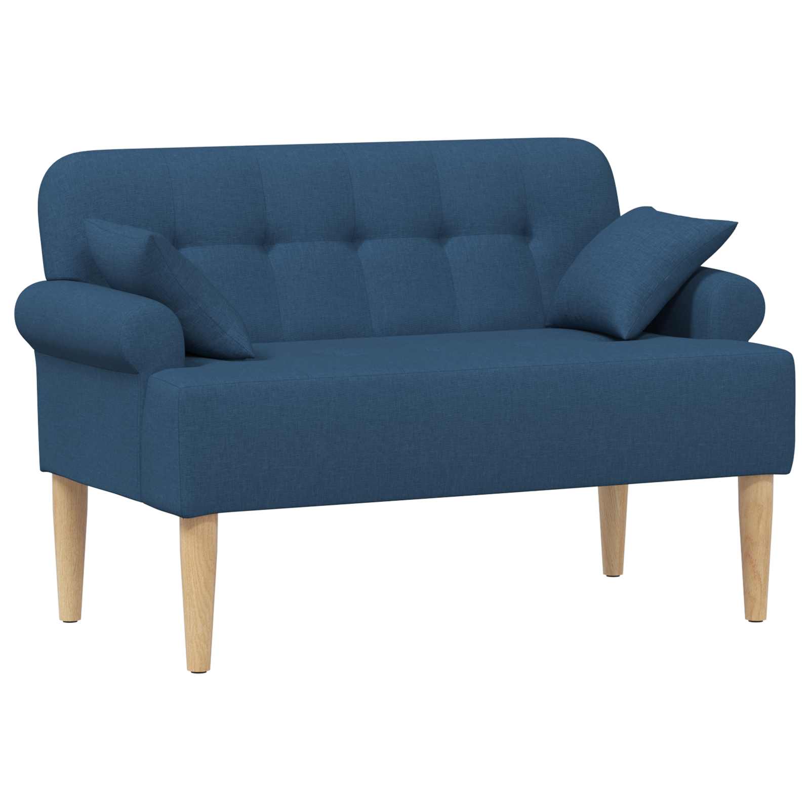vidaXL Sofa dwuosobowa z guzikowym pikowaniem niebieski tkanina