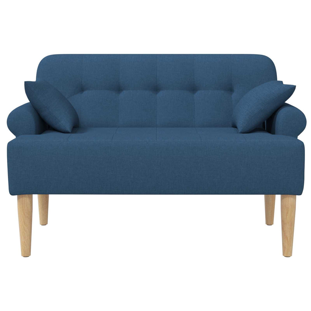 vidaXL Sofa dwuosobowa z guzikowym pikowaniem niebieski tkanina