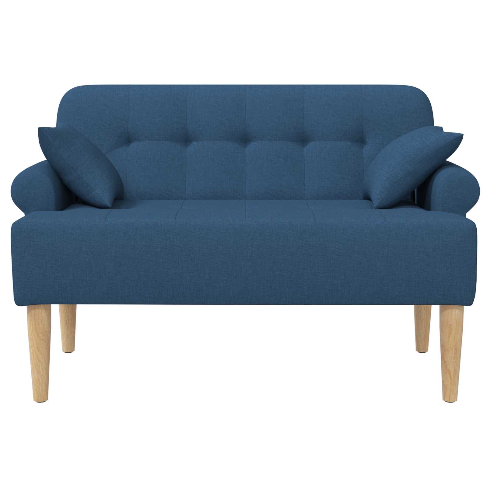 vidaXL Sofa dwuosobowa z guzikowym pikowaniem niebieski tkanina