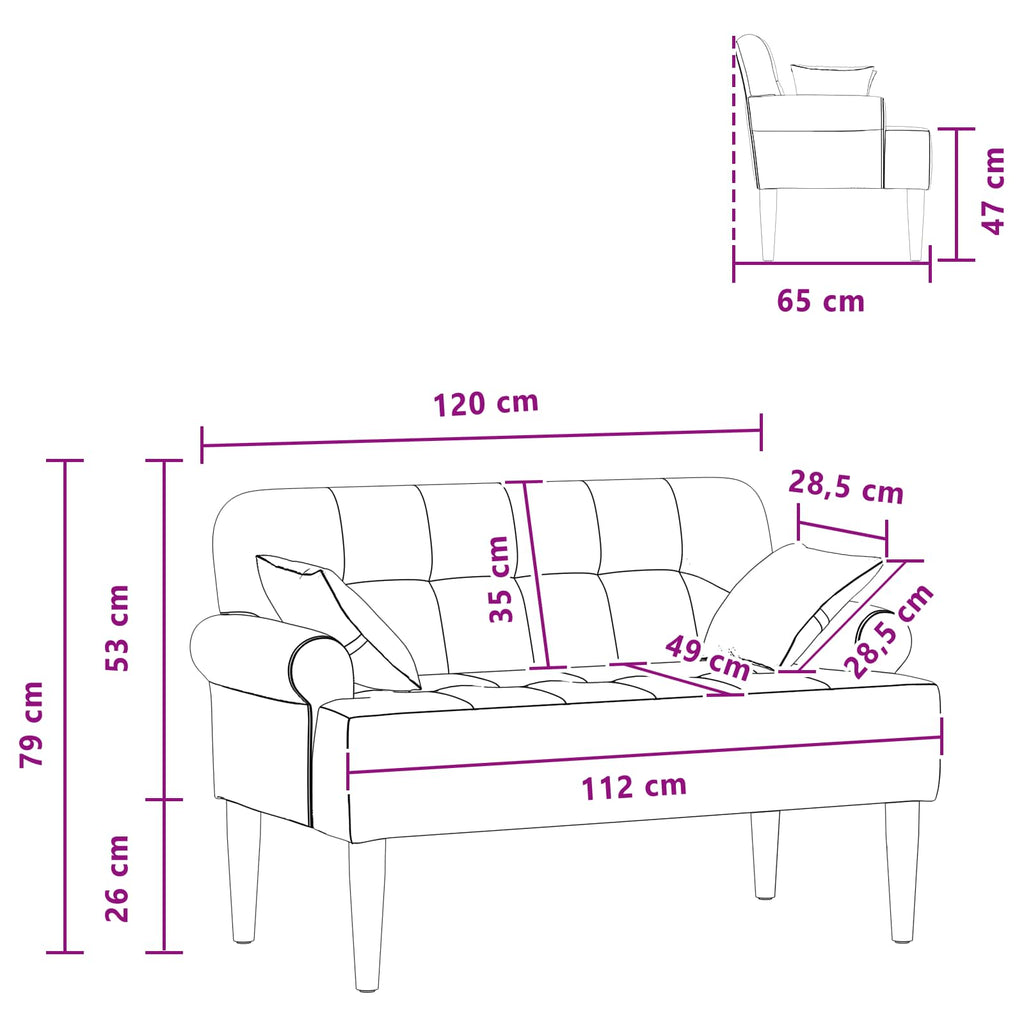vidaXL Sofa dwuosobowa z guzikowym pikowaniem niebieski tkanina