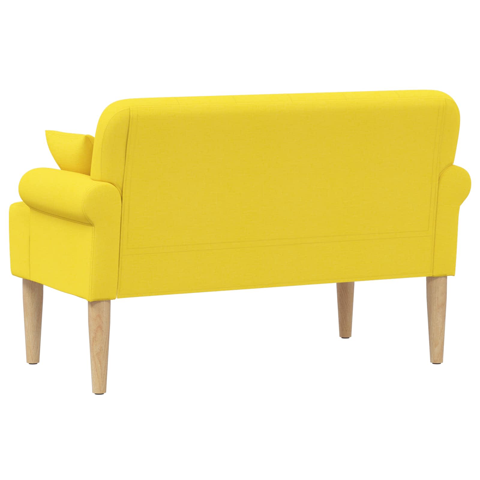 vidaXL Sofa dwuosobowa z guzikowym pikowaniem Jasnożółty tkanina