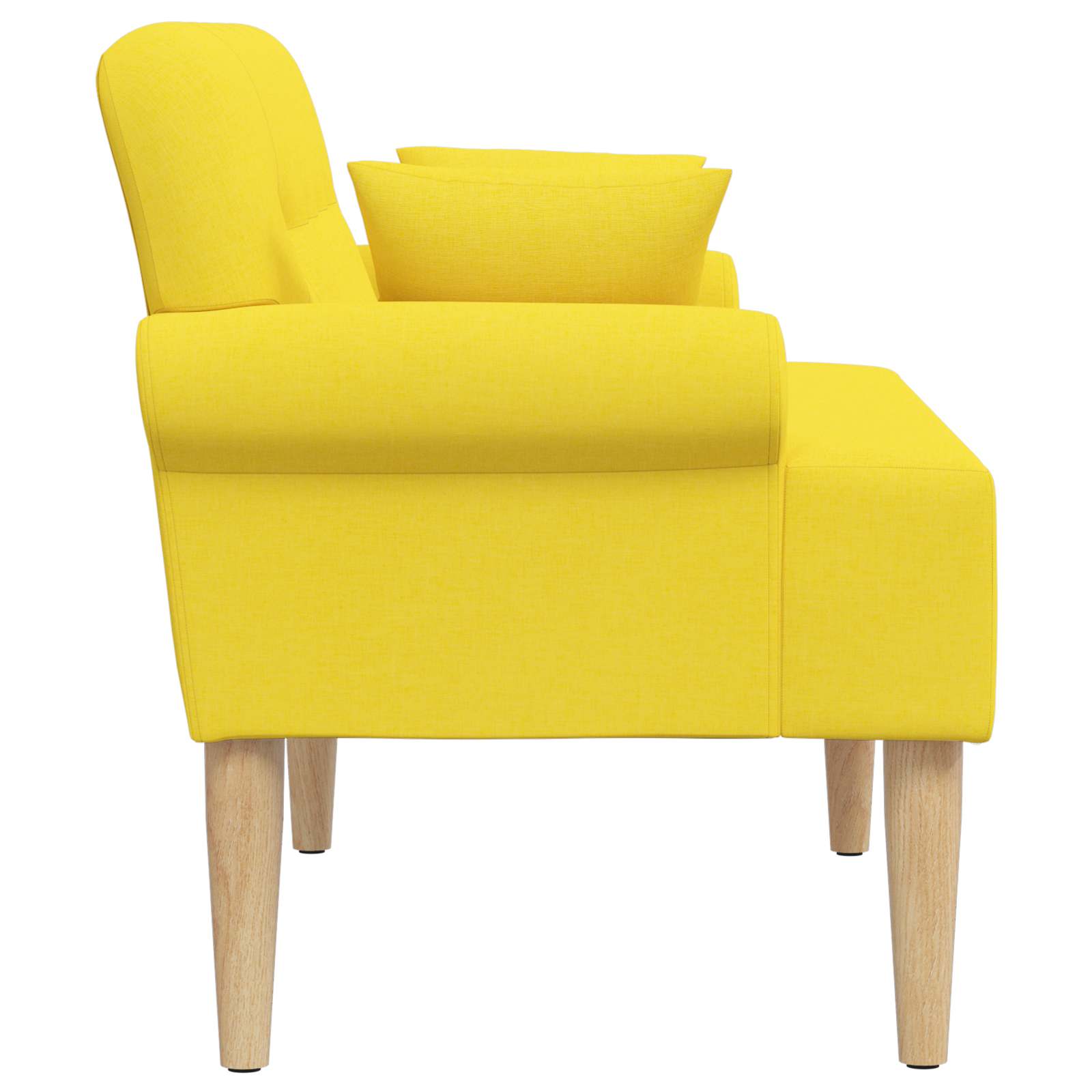 vidaXL Sofa dwuosobowa z guzikowym pikowaniem Jasnożółty tkanina