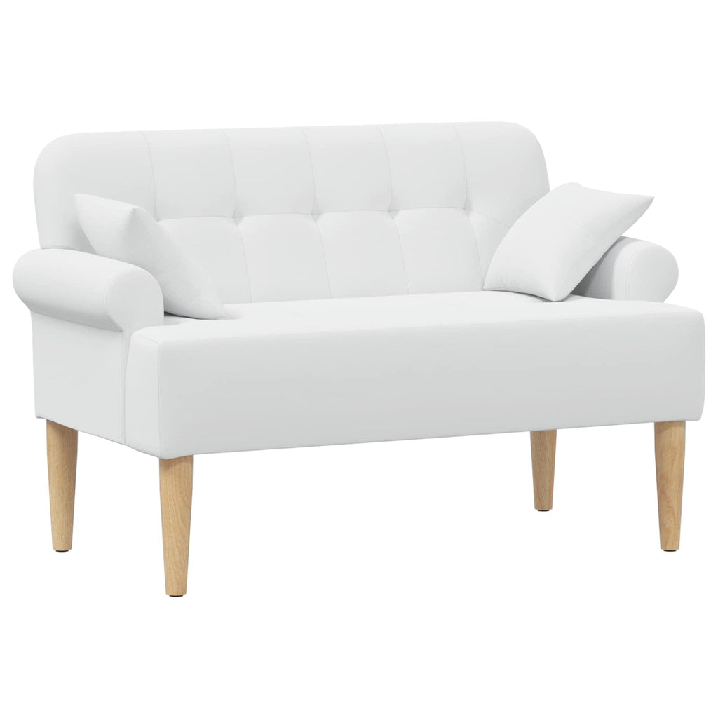 vidaXL Sofa dwuosobowa z guzikowym pikowaniem Biały 120 x 65 x 79 cm