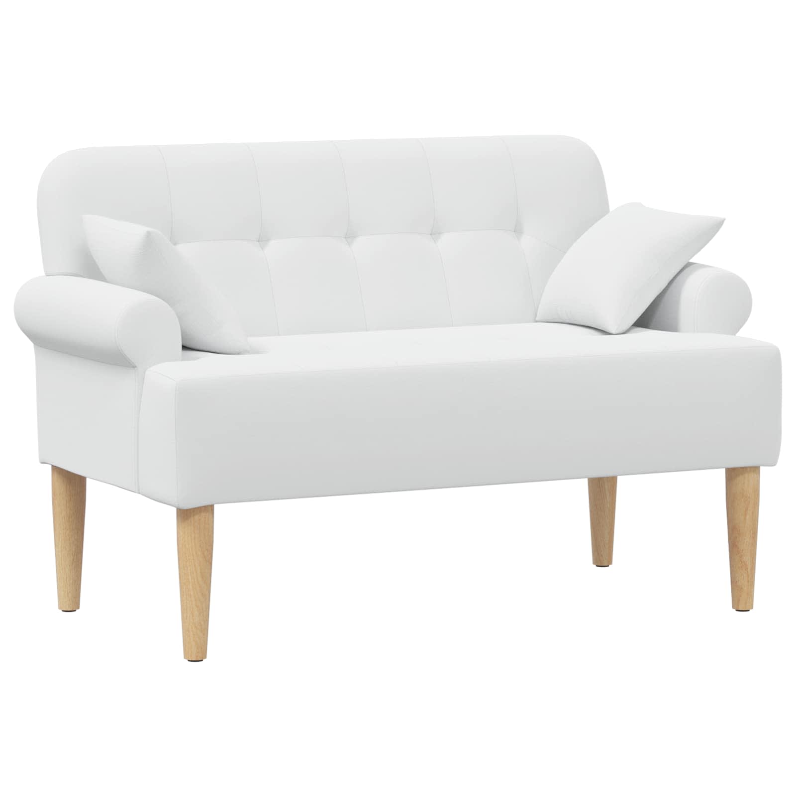 vidaXL Sofa dwuosobowa z guzikowym pikowaniem Biały 120 x 65 x 79 cm